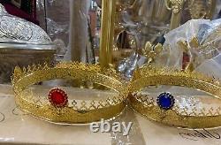 Byzantine Orthodox wedding crowns set of two Christian church