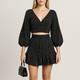 C/meo Collective X Revolve Even Love Balloon Sleeve Top Ruffle Skirt Set Sz S