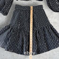 C/MEO Collective x Revolve Even Love Balloon Sleeve Top Ruffle Skirt Set Sz S