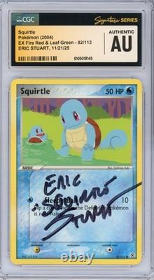 CGC Auth. Signed Eric Stuart Squirtle 82/112 FireRed & LeafGreen Regular