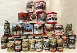 COMPLETE SET of Budweiser Holiday Steins 1980-2018 PLUS Two Lim-Ed Steins