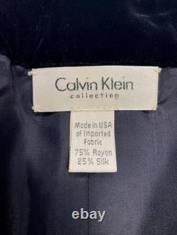 Calvin Klein Collection Fall 1994 Black Silk Plush Velvet Skirt Suit Vintage 8