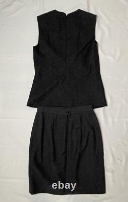 Calvin Klein Collection Vintage Fall 1997 Grey Wool Folded Sleeveless Skirt Set