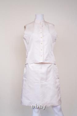 Calvin Klein Collection Vintage White Sleeveless Skirt Set