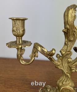 Candelabra Set Vintage Brass Two Arm Pair Ornate Holders LOT 4034
