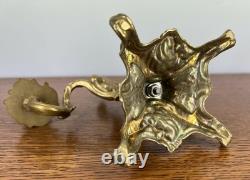 Candelabra Set Vintage Brass Two Arm Pair Ornate Holders LOT 4034
