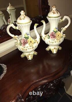 Capodimonte Coffee & Tea set 19 tall 9 1/2 wide $150. For A Set Of Two