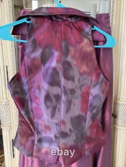 Carmen Marc Valvo Collection 2 Piece Set Top & A-Line Long Skirt Silk SZ 4 New