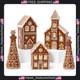 Ceramic Gingerbread House Set With Led Tea Lights And Trees For Christmas Decor