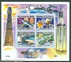Chad 2013 Space Set Of Two Collective Sheets Of Four Imprf Mint Never Hinged