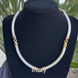 Charriol Two Tone 18K Yellow Gold / S. Steel Necklace, Earring & Ring Set