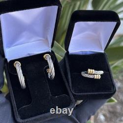 Charriol Two Tone 18K Yellow Gold / S. Steel Necklace, Earring & Ring Set