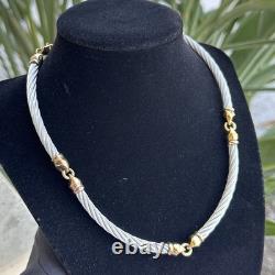 Charriol Two Tone 18K Yellow Gold / S. Steel Necklace, Earring & Ring Set