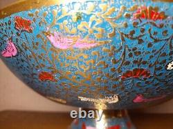 Chinese Painted Brass Bowl 24cm Set Of Two