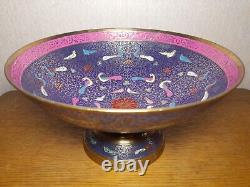 Chinese Painted Brass Bowl 24cm Set Of Two
