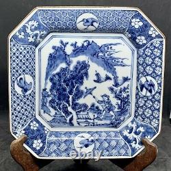 Ching-Te-Chen Blue&White China. Tea Set For Two. 3 Plates, 2 Saucers and 2 Cups