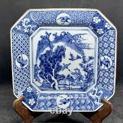 Ching-Te-Chen Blue&White China. Tea Set For Two. 3 Plates, 2 Saucers and 2 Cups