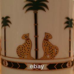 Christian Dior Casablanca exotic leopard palms 8 fl oz Mugs Set of 2 RARE