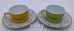 Christofle Porcelain Tea Set for Two, Tete-a-Tete, Model Nuit Etoilee OR