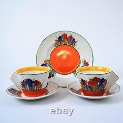 Clarice Cliff Wedgwood Bizarre Crocus Tea For Two Set Limited Edition