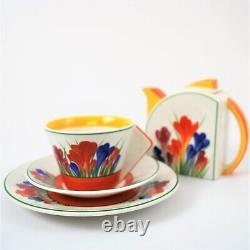 Clarice Cliff Wedgwood Bizarre Crocus Tea For Two Set Limited Edition