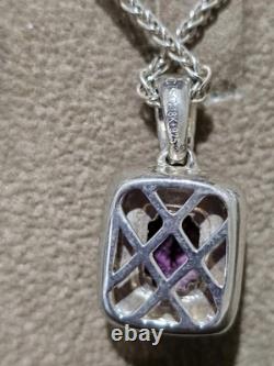 Colore SG. 925 & 18Kt Gold Two Tone Amethyst Necklace & Earring Set With Box