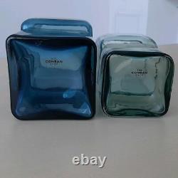Conran Shop Cube Vase Set of Two Tall and Small Blue Near unused