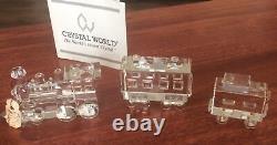 Crystal World Train Set Locomotive And Two Cars