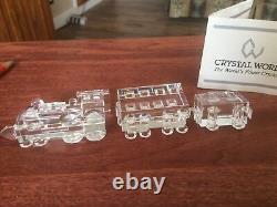 Crystal World Train Set Locomotive And Two Cars