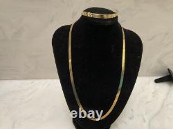 Cuoka 925 Italy Sterling Silver Two Tone Jewelry Set Bracelet & Necklace In Box