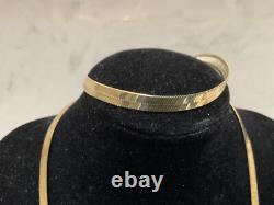 Cuoka 925 Italy Sterling Silver Two Tone Jewelry Set Bracelet & Necklace In Box