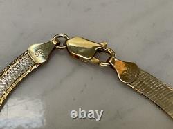 Cuoka 925 Italy Sterling Silver Two Tone Jewelry Set Bracelet & Necklace In Box