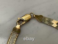 Cuoka 925 Italy Sterling Silver Two Tone Jewelry Set Bracelet & Necklace In Box