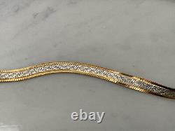 Cuoka 925 Italy Sterling Silver Two Tone Jewelry Set Bracelet & Necklace In Box