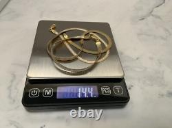 Cuoka 925 Italy Sterling Silver Two Tone Jewelry Set Bracelet & Necklace In Box