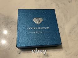 Cuoka 925 Italy Sterling Silver Two Tone Jewelry Set Bracelet & Necklace In Box