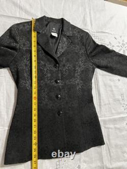 DD Collection Women's Two Piece Black Floral Paisley Suit Size 4 Made In Italy