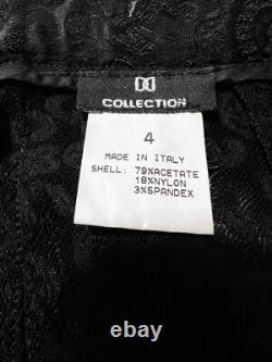 DD Collection Women's Two Piece Black Floral Paisley Suit Size 4 Made In Italy