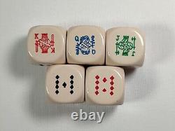 Dal Negro Mother of Pearl Poker Set in Wooden Case Cards Chips Dice Belote Italy