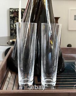 Deborah Ehrlich, Set of Two Crystal Champagne Glasses, 1999, Sweden, Signed