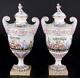 Decor Art Capo Di Monte Porcelain Set Of Two Vases In The Shape Of Amphorae