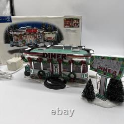 Department 56 Snow Village Shelly's Diner Two Piece Set #55008 Lighted