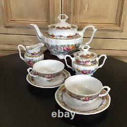 Depos Porcelain T. Limoges Tea For Two Set Tea Pot Cabbage Roses Cottagecore