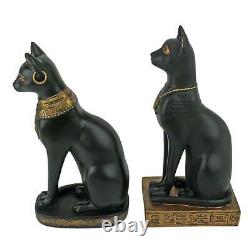 Design Toscano Egyptian Cat Goddess Bastet Statues Set of Two