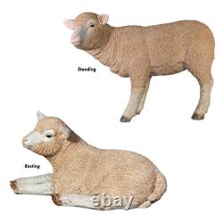 Design Toscano Merino Ewe Life-Size Lambs Statue Collection Set of Two