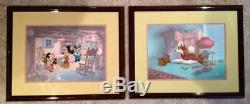 Disney Art CEL's MATCHED SET Mickey's Christmas Carol Scrooge TWO