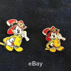 Disney FIREMAN MICKEY MOUSE Two Variations 2 Pin Set Fire Fighter Chief