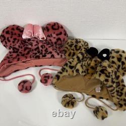 Disney Fan Cap Leopard Pattern Two Set Pair Discontinued Product from Japan