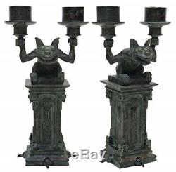 Disney Haunted Mansion Gargoyle Candle Holder Gothic Candelabra Set Of Two New