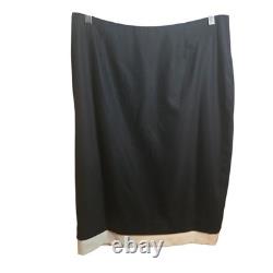 Doncaster Collection Black White Wool Silk Tuxedo Skirt Suit Jacket Set Women 12